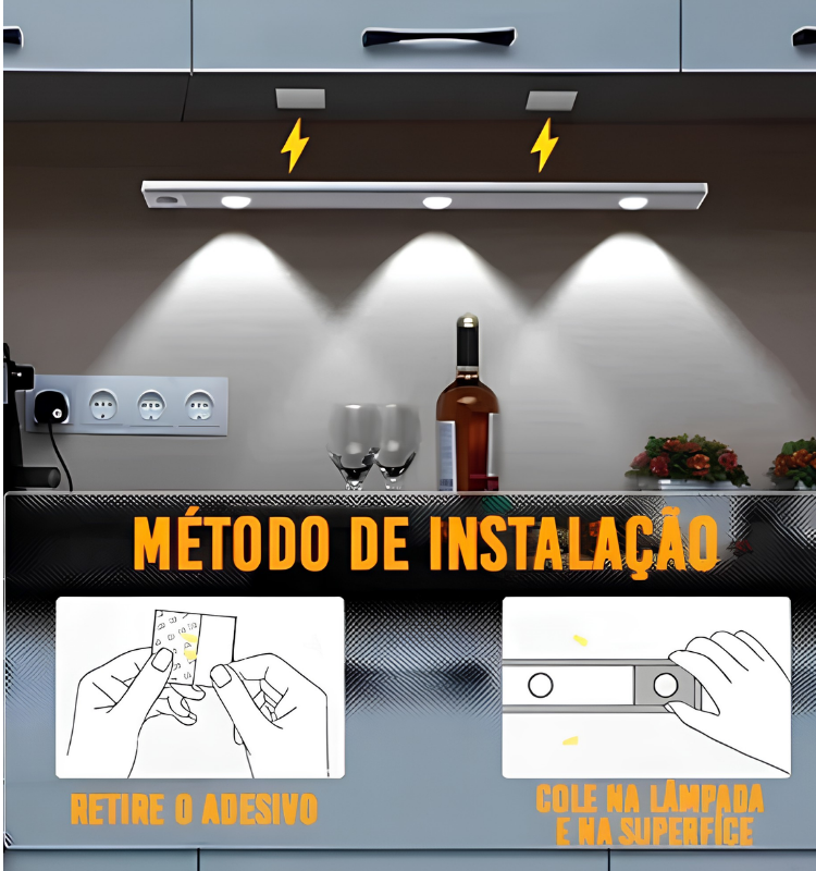 Luminária Inteligente LED com Sensor de Movimento USB Recarregável