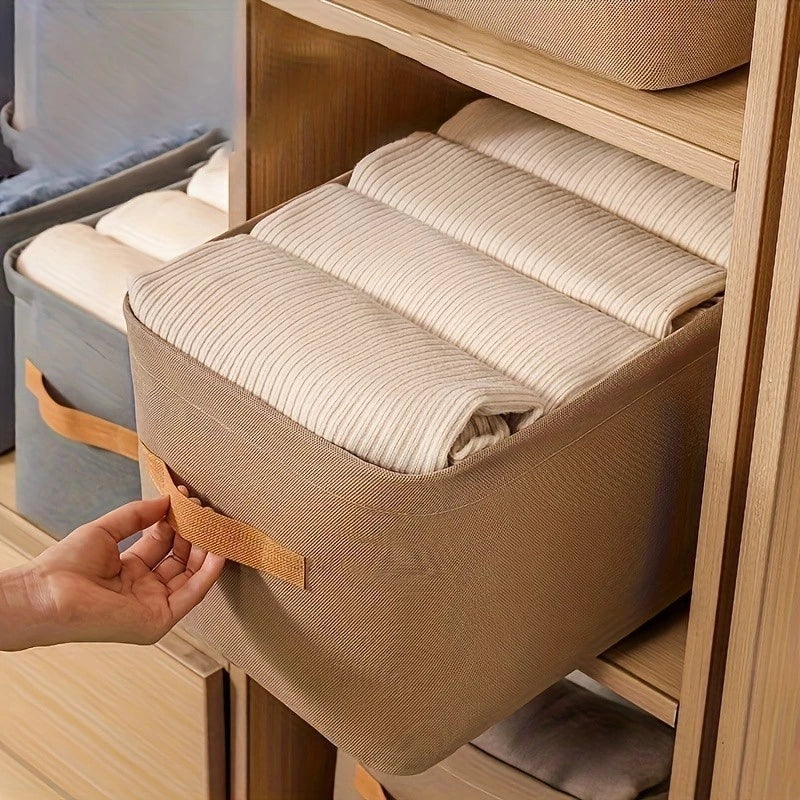 Kit 4 Organizadores Dobráveis p/ Roupas – Cinza ou Caqui