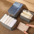 Kit 4 Organizadores Dobráveis p/ Roupas – Cinza ou Caqui