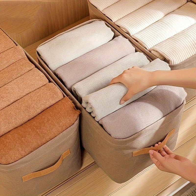Kit 4 Organizadores Dobráveis p/ Roupas – Cinza ou Caqui