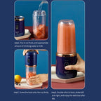 Mini Liquidificador Portátil 400ml USB Recarregável 6 Lâminas Inox para Sucos e Vitaminas